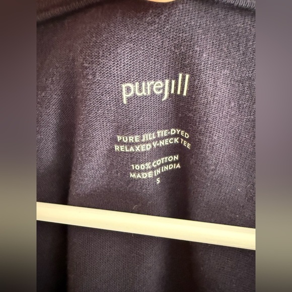 J Jill Pure Jill Womens Blue Tie Dye Relaxed V Neck Long Sleeve Shirt SZ Sm - Picture 2 of 9